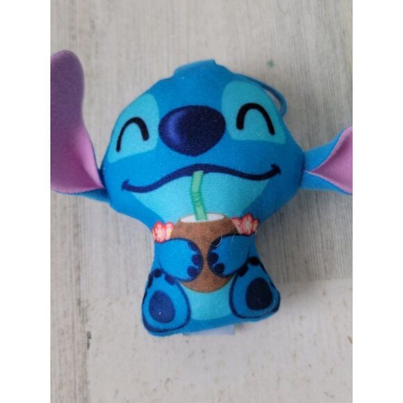 McDonald's sippin' Stitch Lilo coconut keychain plush toy figure - Picture 2 of 4